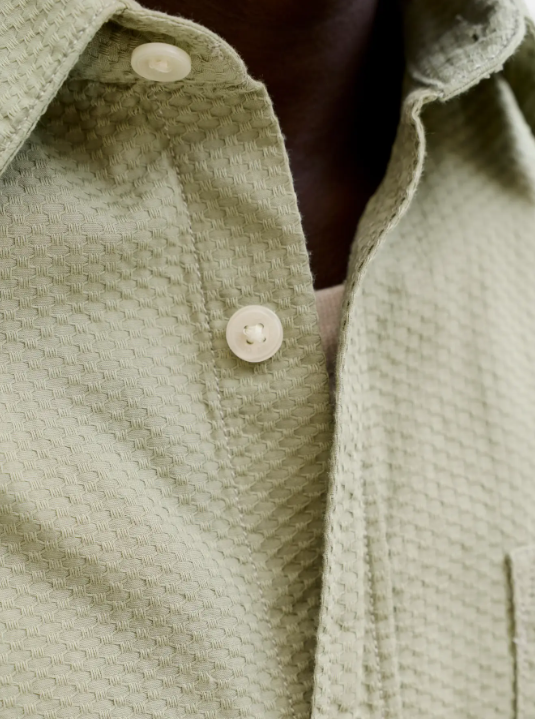 JACK & JONES Heren Overhemd Korte Mouw Dobby Groen - Afbeelding 2