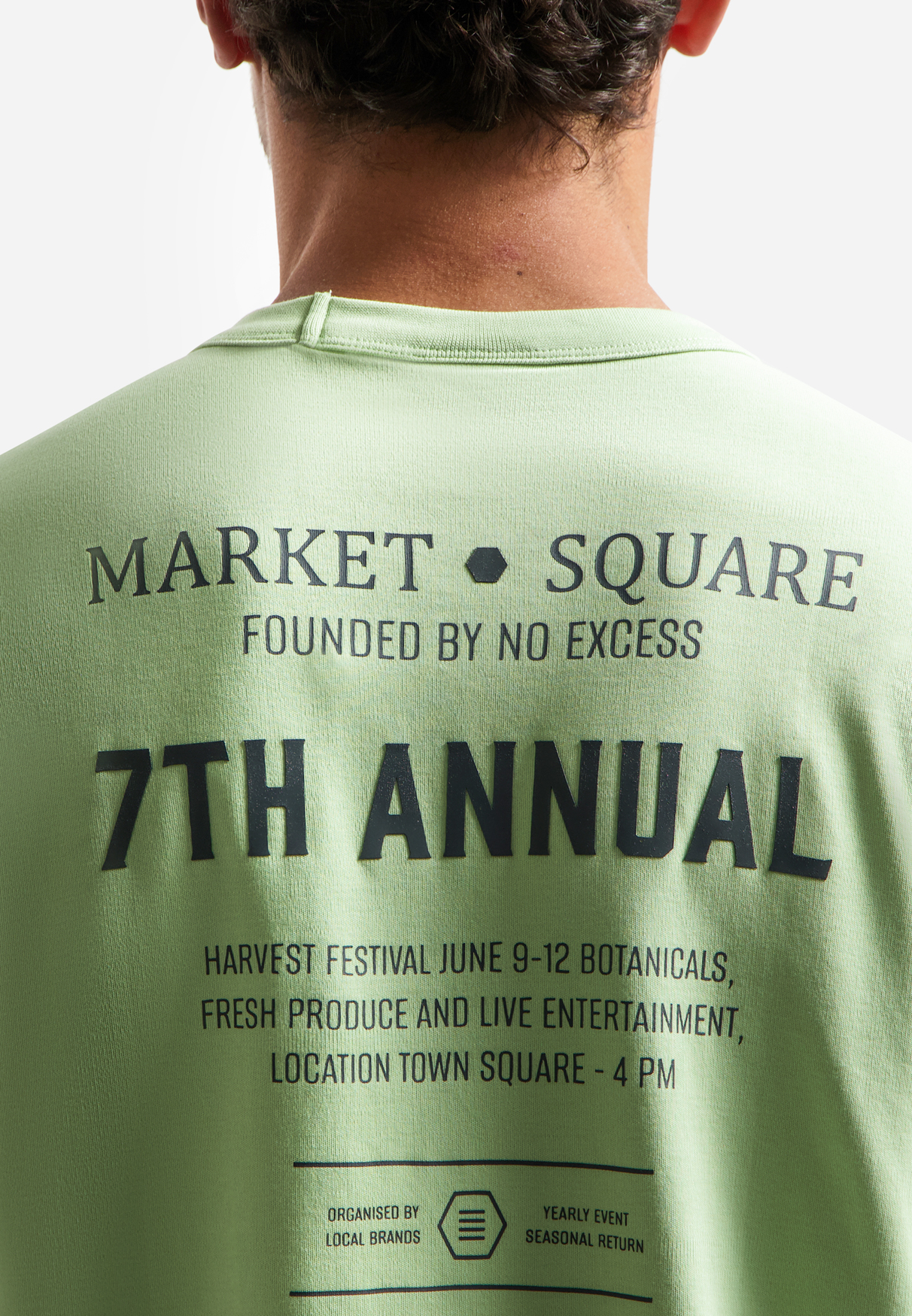 NO EXCESS Heren T-Shirt Met Rugprint Licht Groen  - Afbeelding 4