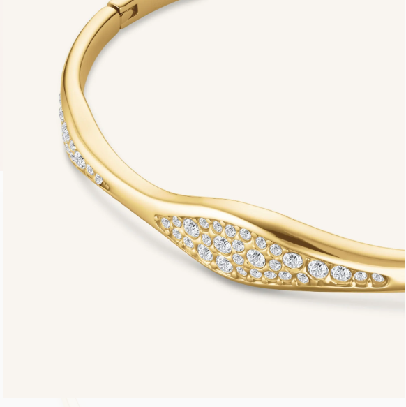 ROSEFIELD Dames Armband Pave Wave Bangle Goudkleur  - Afbeelding 2