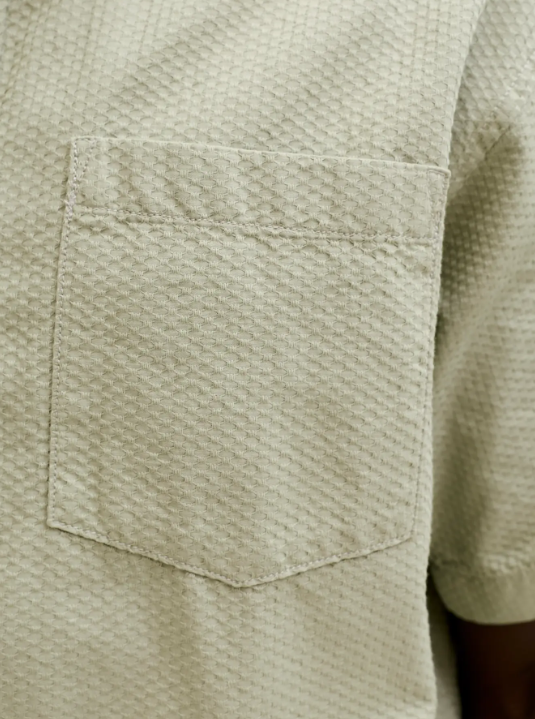 JACK & JONES Heren Overhemd Korte Mouw Dobby Groen - Afbeelding 5