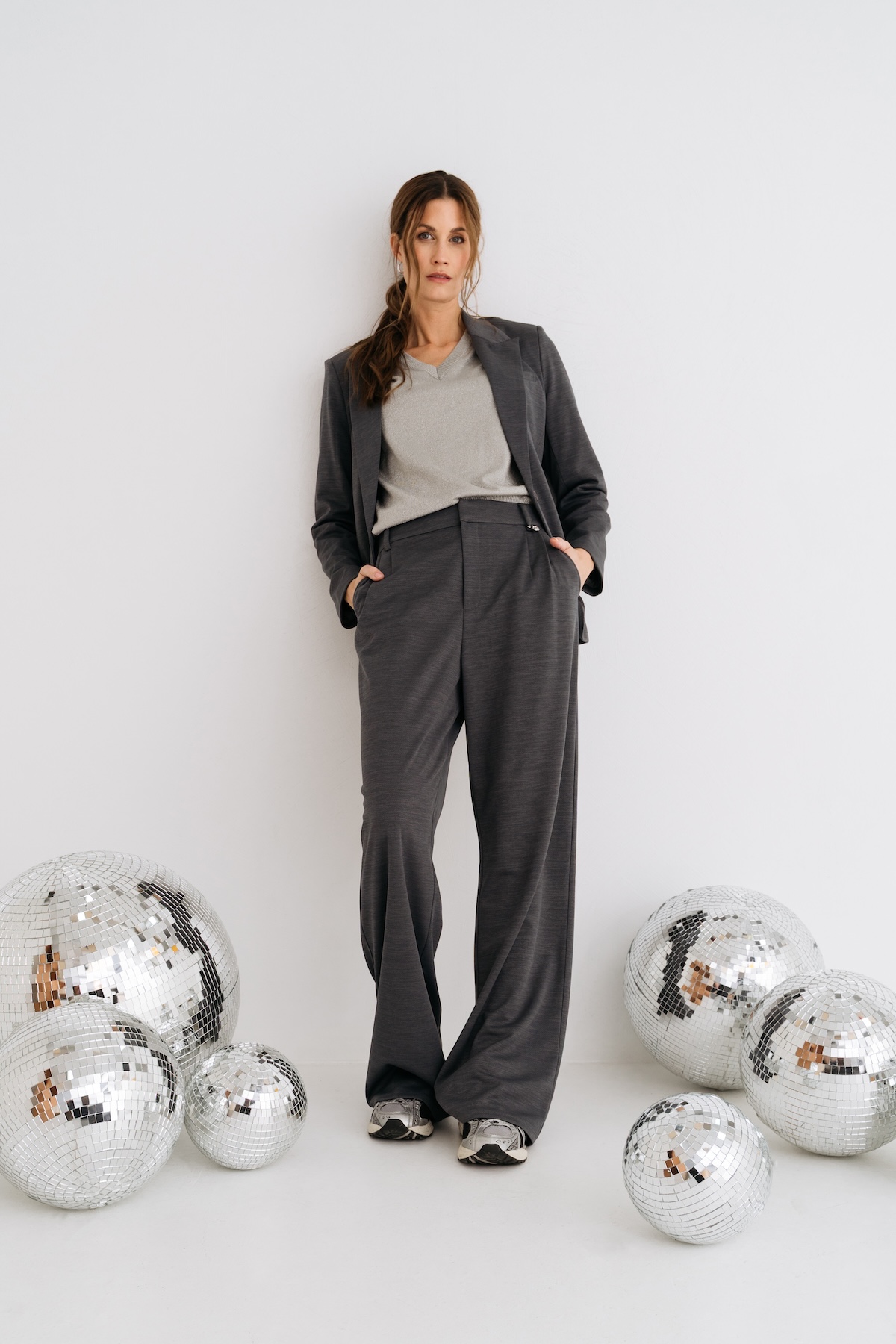 PURE BY ZIZO Dames Broek Riran Antraciet Grijs 