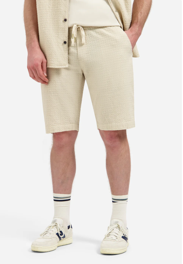 NO EXCESS Heren Korte Broek Jacquard Zandkleur 