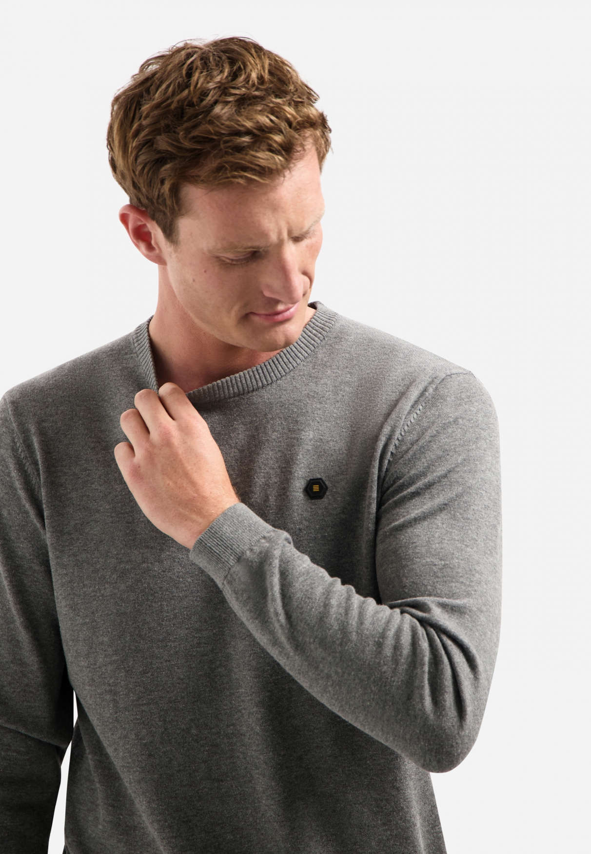 NO EXCESS Heren Trui Tweekleurig Timeless Basic Grijs  - Afbeelding 3
