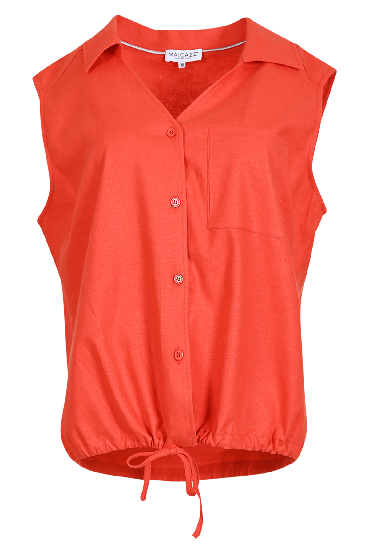 MAICAZZ Blouse Mouwloos Jolene Coral Rood 