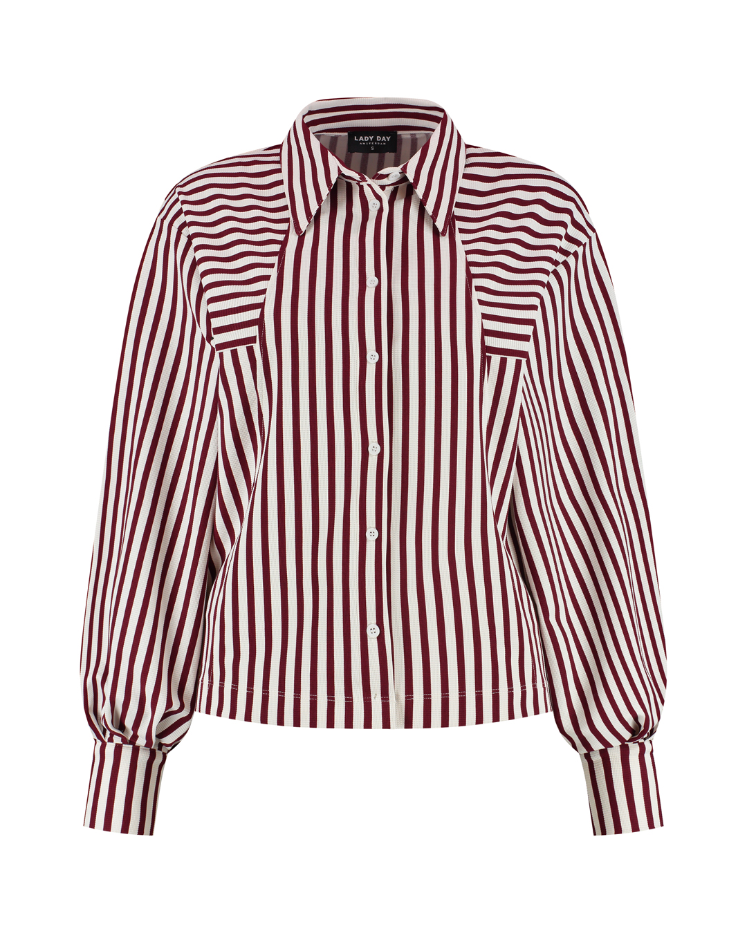 LADY DAY Dames Blouse Gem Burgundy Red-Simple White - Afbeelding 4