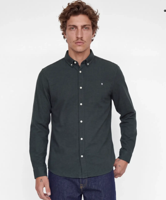JACK & JONES Heren Overhemd Blake Pique Donkergroen - Afbeelding 4