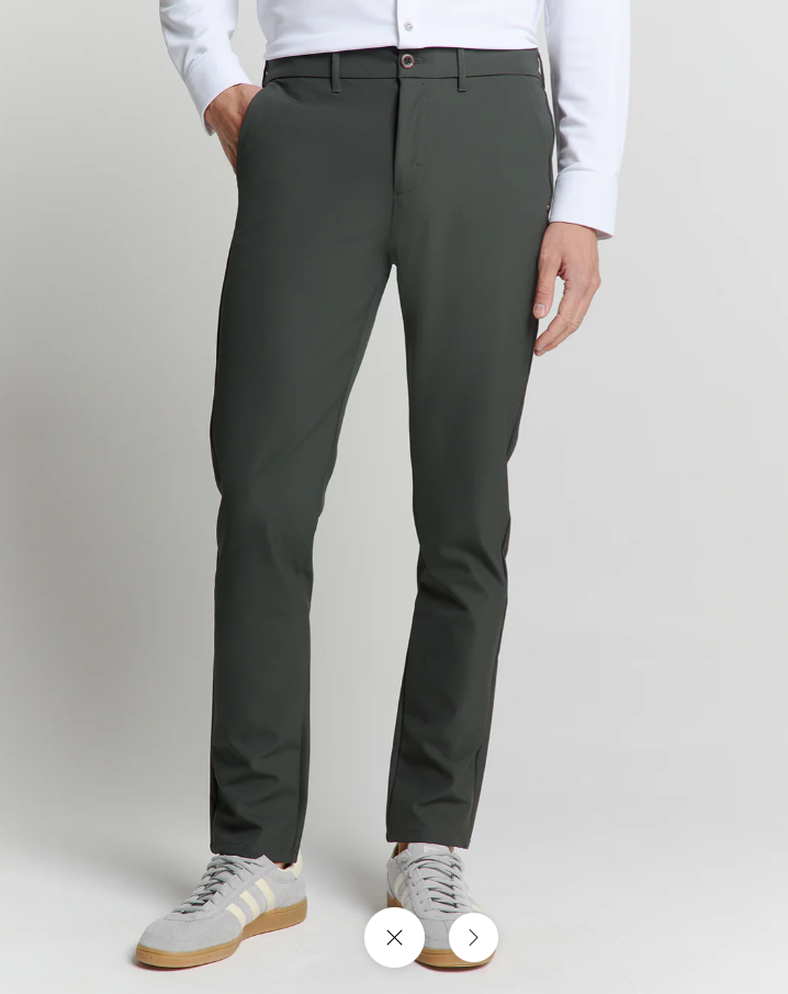NO EXCESS Stretch Chino Heren Broek Sedoc Dark Steel Grijs 