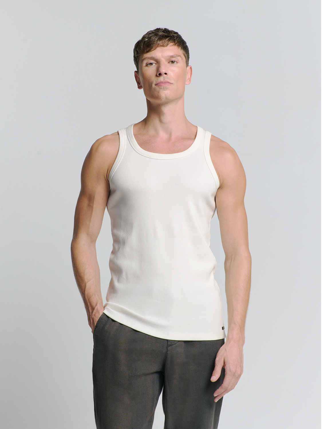 NO EXCESS Hemdje Rib Offwhite 