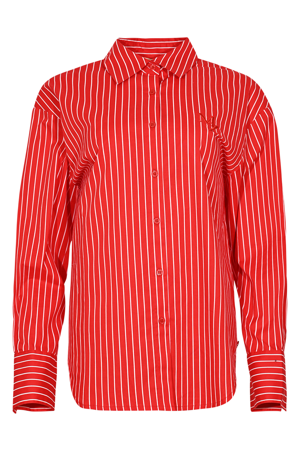 MAICAZZ Dames Blouse Sotti Rood-Offwhite Gestreept - Afbeelding 5