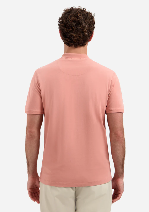 NO EXCESS Heren Poloshirt Met Rits Coral Roze  - Afbeelding 2