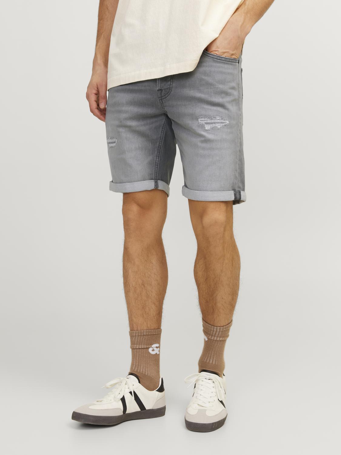 JACK&JONES Heren Jeans Korte Broek Rick Grey Denim - Afbeelding 3