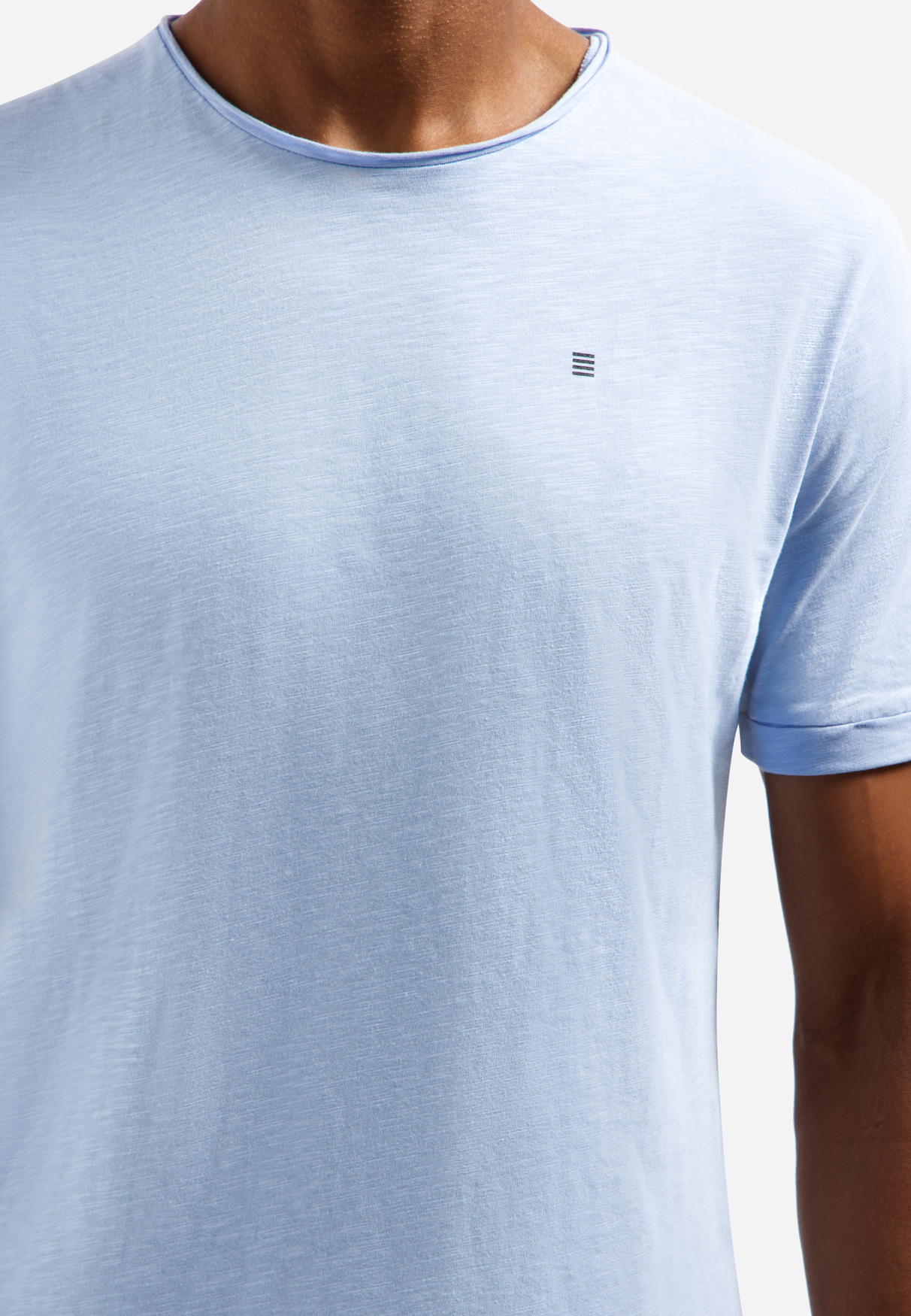 NO EXCESS Effen Heren T-Shirt Licht Blauw  - Afbeelding 4