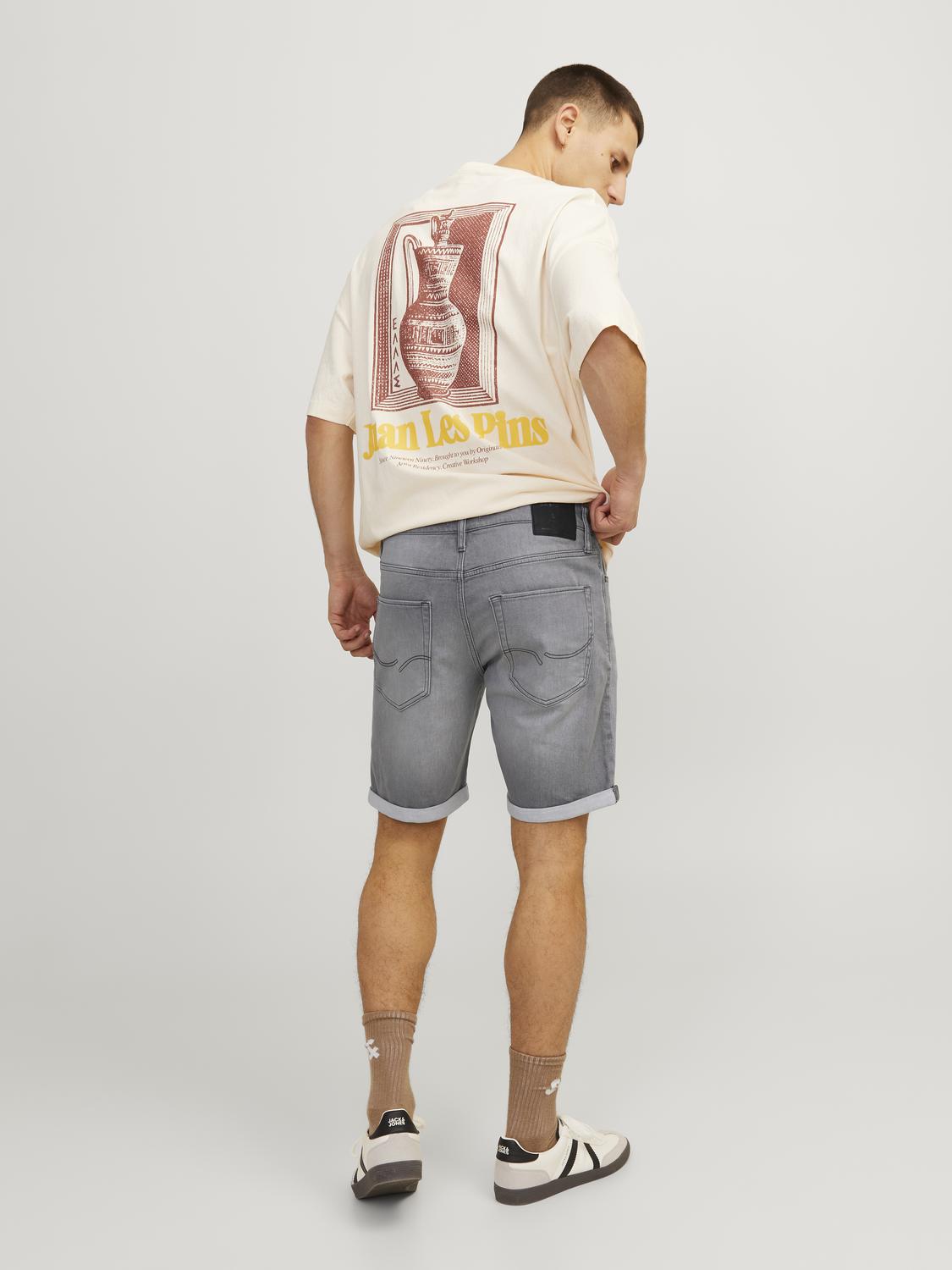 JACK&JONES Heren Jeans Korte Broek Rick Grey Denim - Afbeelding 5