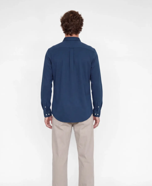 JACK & JONES Heren Overhemd Blake Pique Donkerblauw  - Afbeelding 4