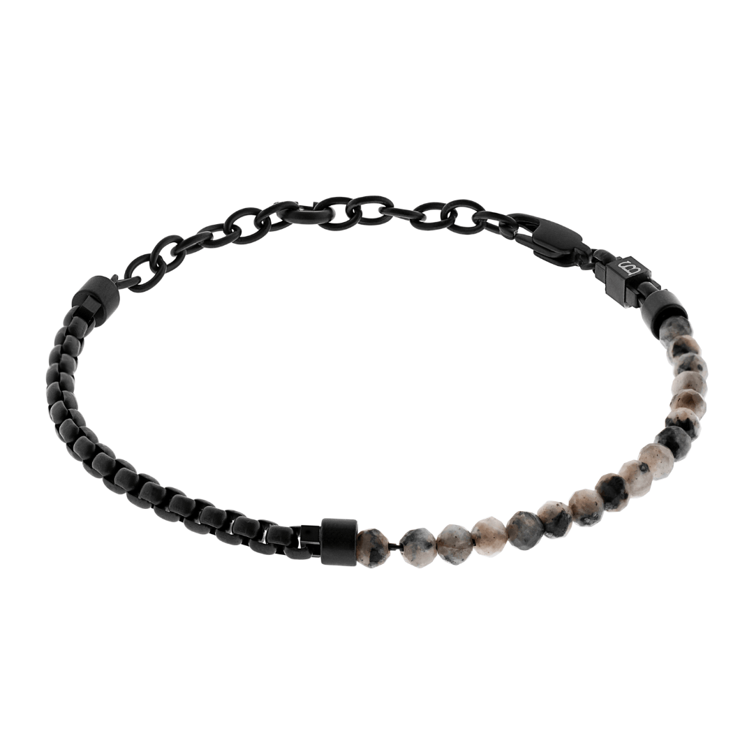 STEEL&BARNETT Heren Armband Strato Snowflake Obsidian