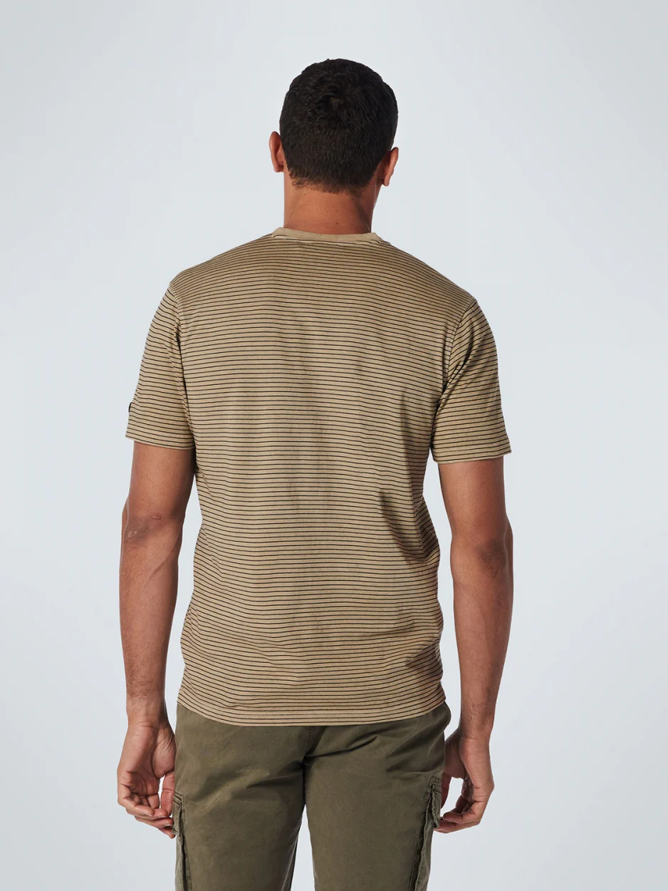 No Excess T-Shirt Gestreept Sand  - Afbeelding 4