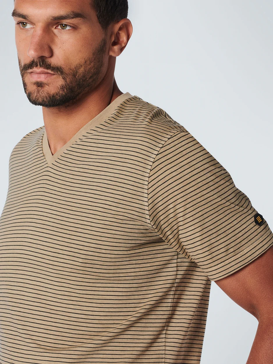 No Excess T-Shirt Gestreept Sand  - Afbeelding 5