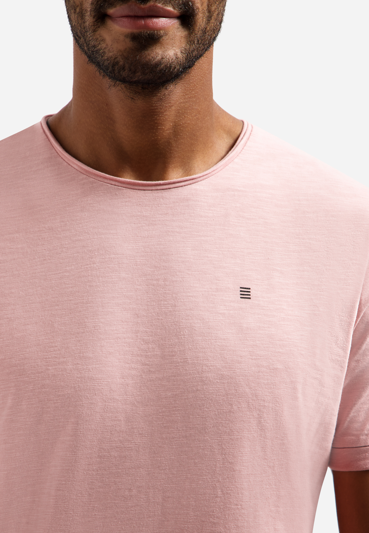 NO EXCESS Effen Heren T-Shirt Licht Roze  - Afbeelding 5