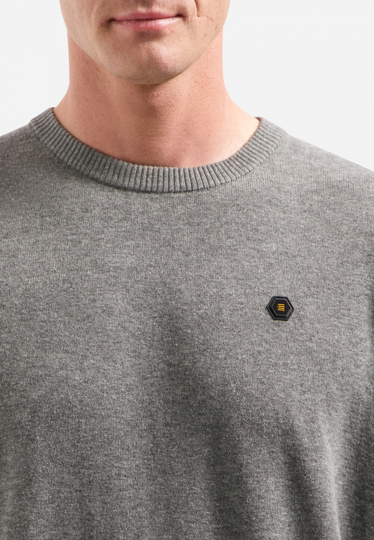 NO EXCESS Heren Trui Tweekleurig Timeless Basic Grijs  - Afbeelding 4