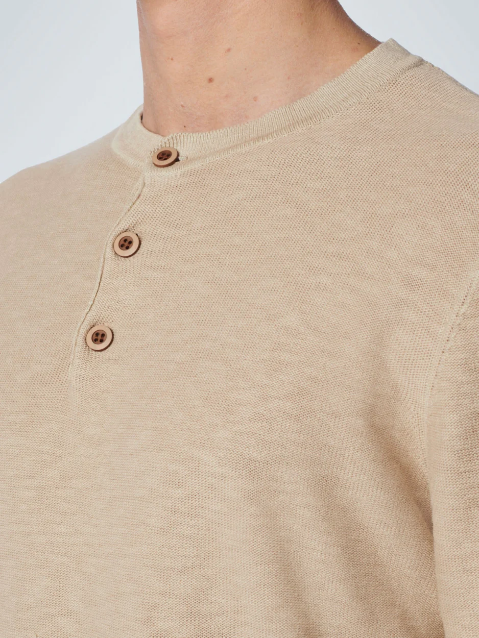 NO EXCESS Trui Met Knoopsluiting Sand  - Afbeelding 3