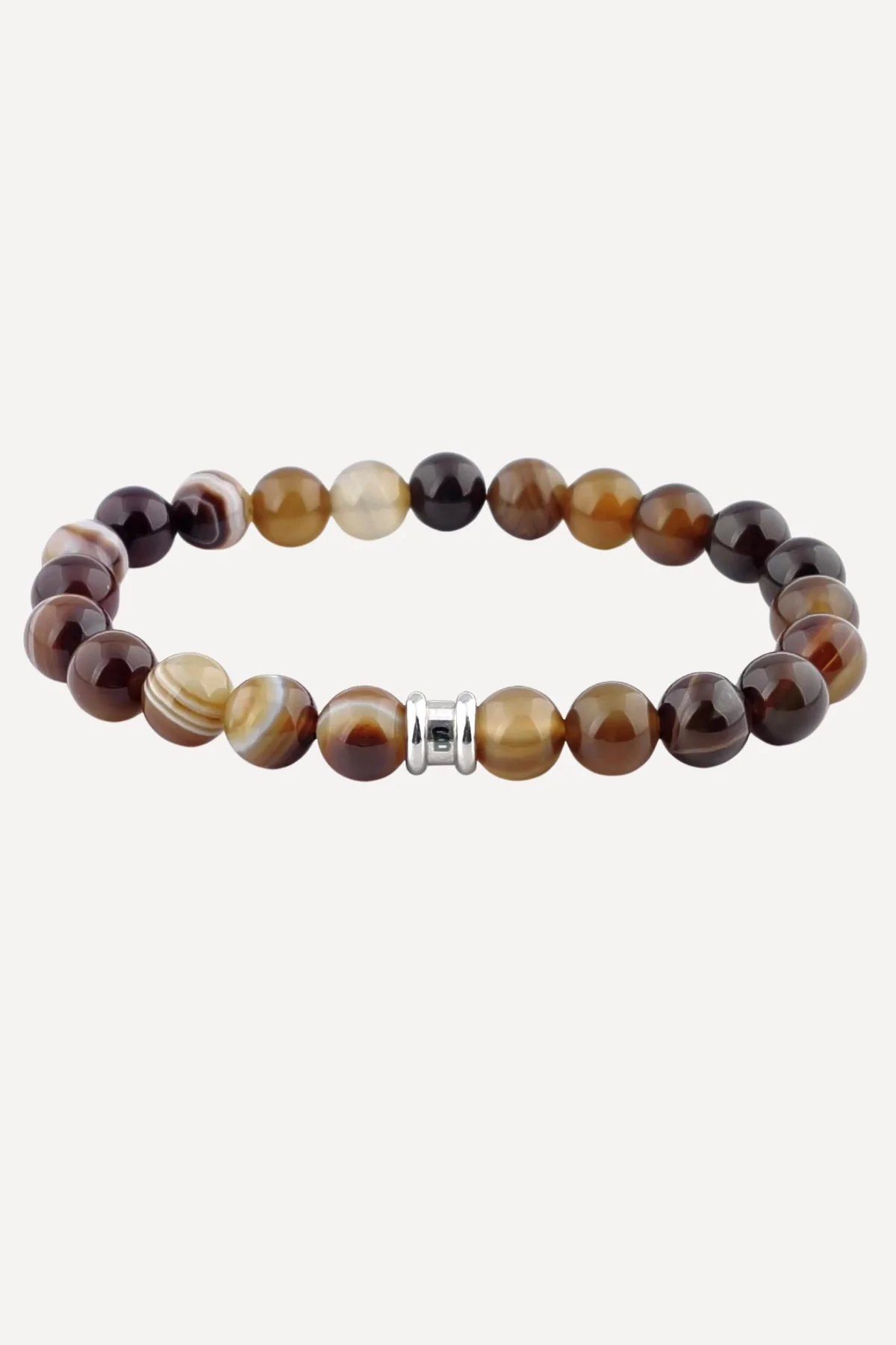 Steel&Barnett Herenarmband Stones Basic Chocolate