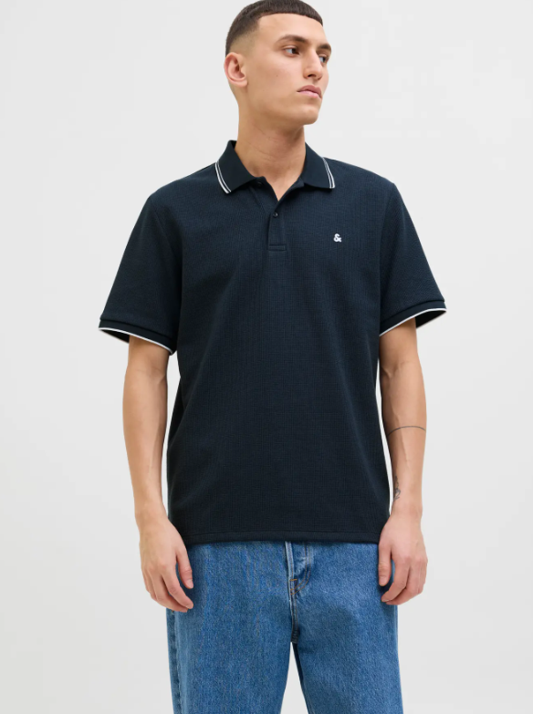 JACK&JONES Heren Poloshirt Austin Donkerblauw - Afbeelding 2