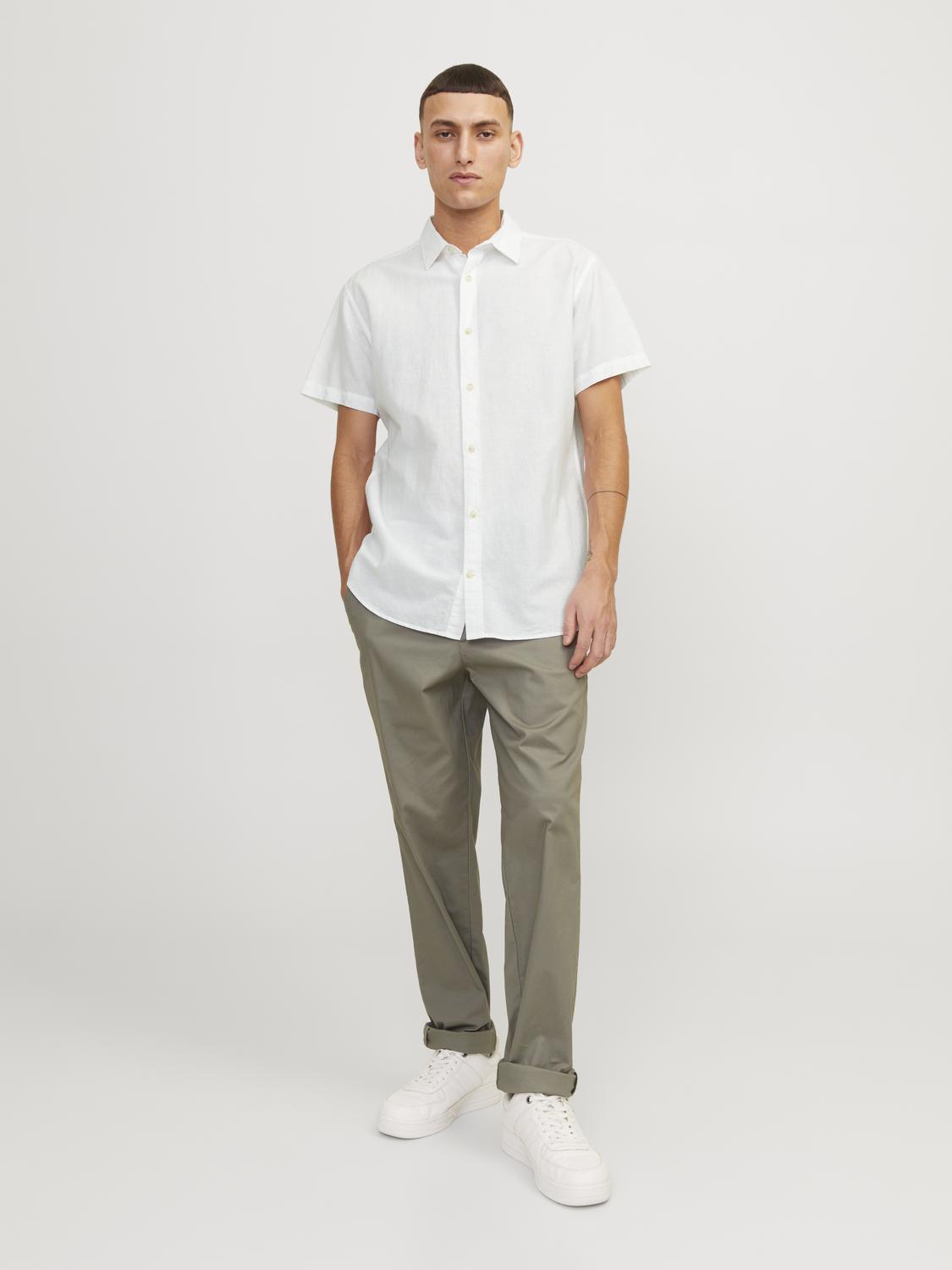 JACK&JONES Linnen Overhemd korte Mouw Wit  - Afbeelding 2