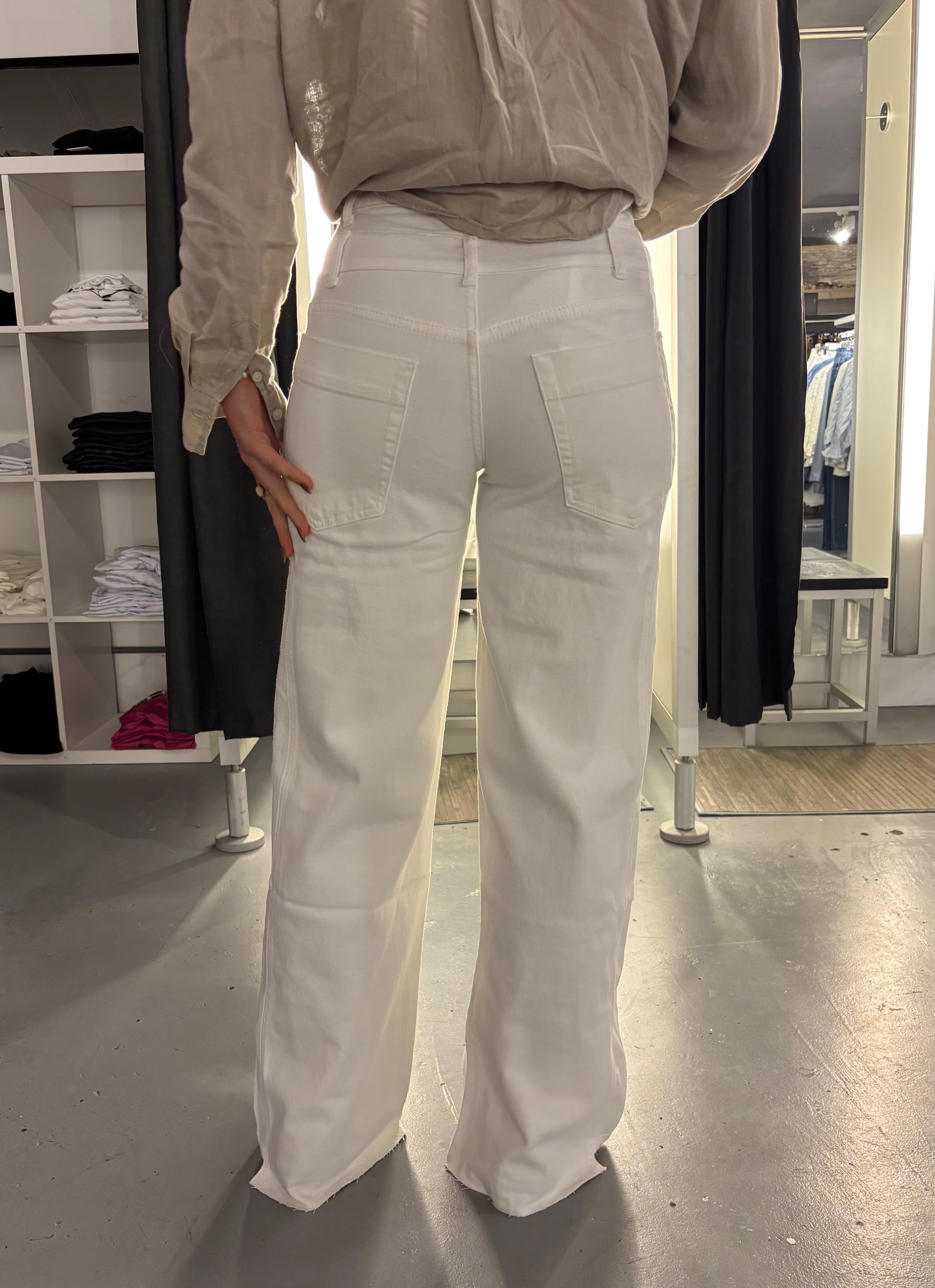 TOXIK Wide Leg Broek Dubbele Boord WIt  - Afbeelding 3
