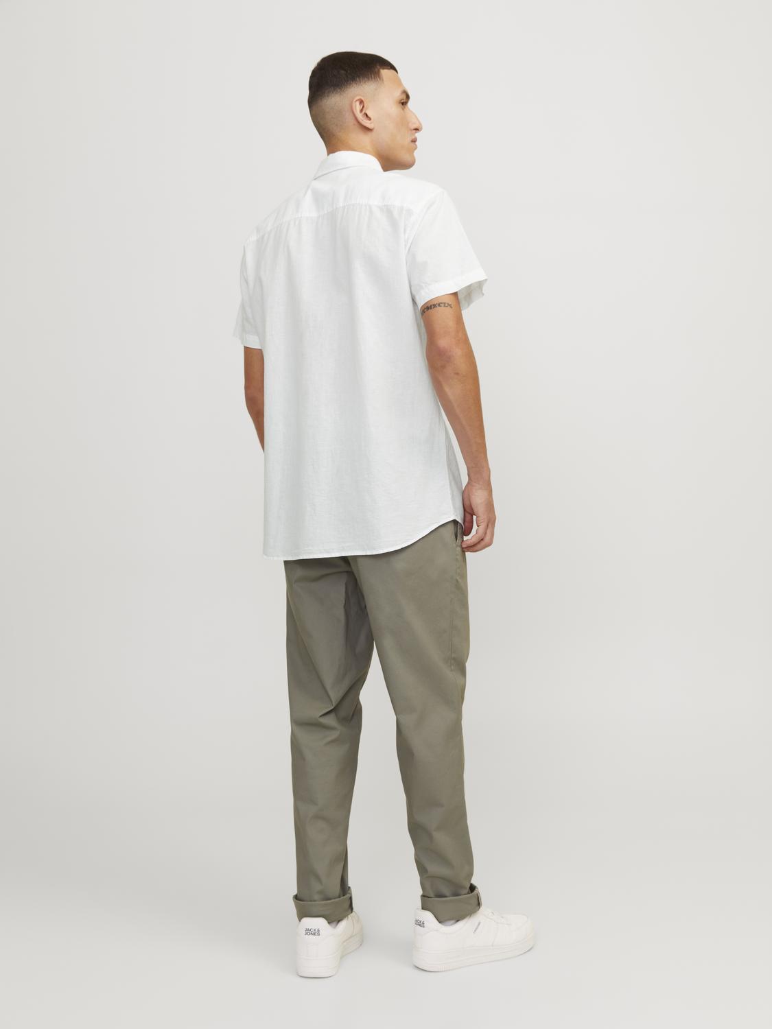 JACK&JONES Linnen Overhemd korte Mouw Wit  - Afbeelding 4
