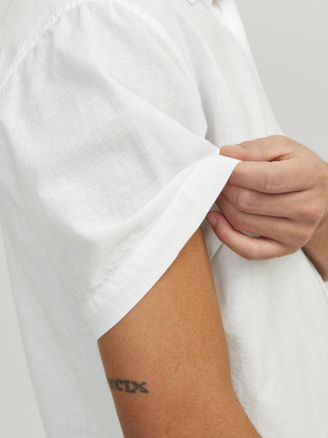 JACK&JONES Linnen Overhemd korte Mouw Wit  - Afbeelding 5