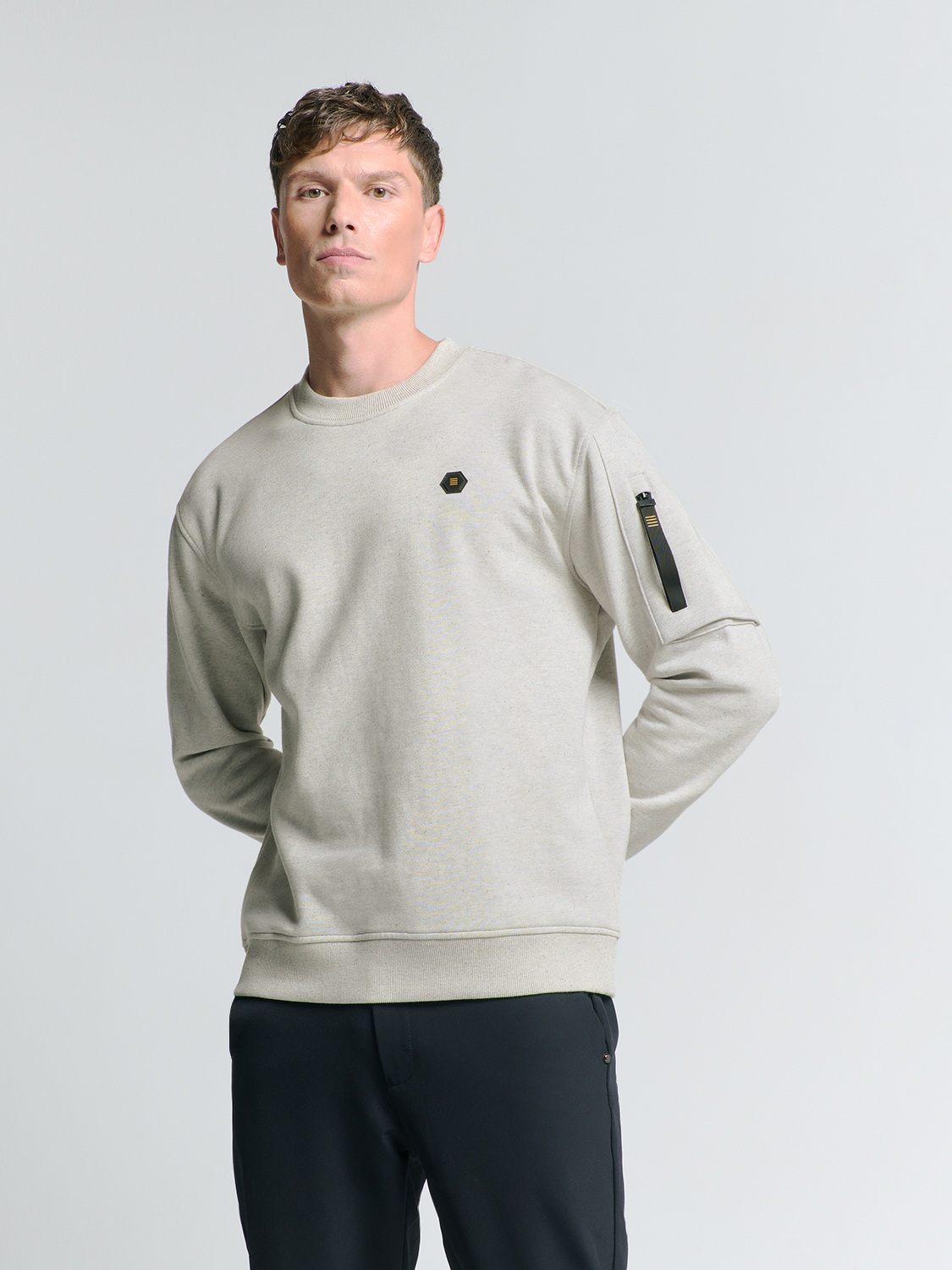 NO EXCESS Heren Sweatshirt Chalk Beige 