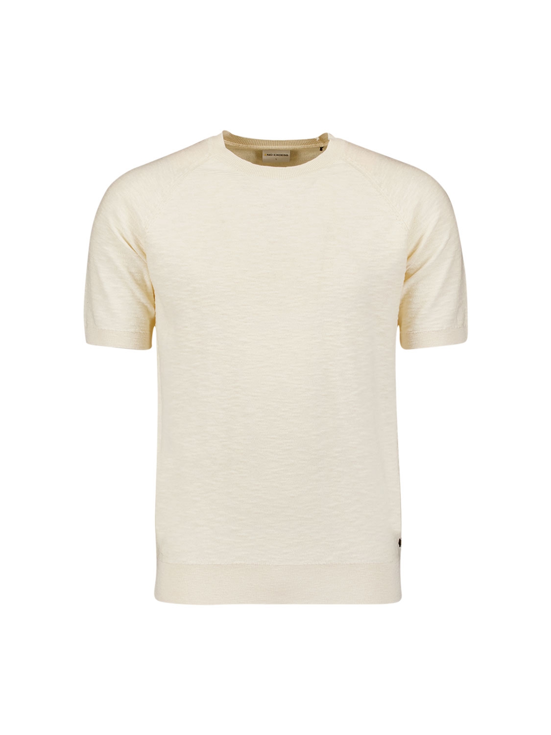NO EXCESS Herenshirt Fijngebreid Creme 