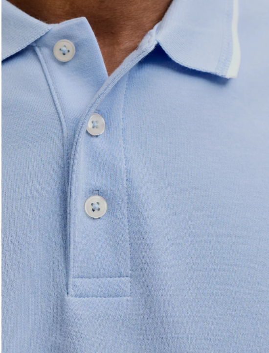 JACK & JONES Premium Heren Poloshirt Tricot Lichtblauw - Afbeelding 4