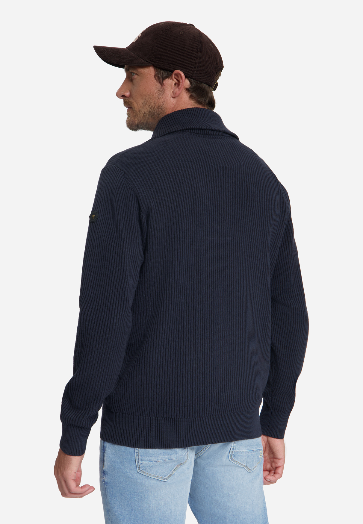 NO EXCESS Heren Schippers Trui Met Rits Donkerblauw - Afbeelding 2