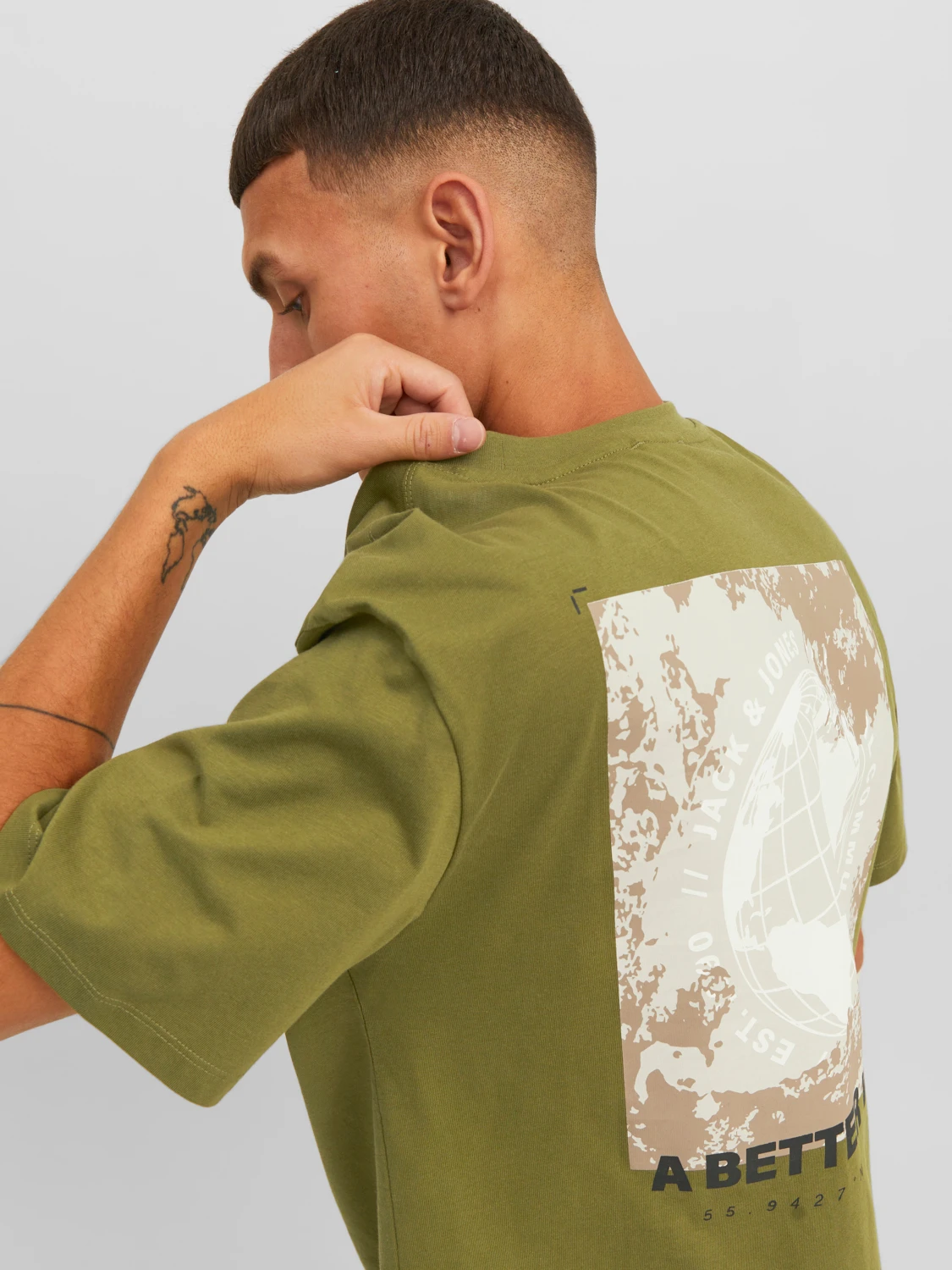 Jack&Jones T-Shirt Filo Backprint Olive Branch  - Afbeelding 4