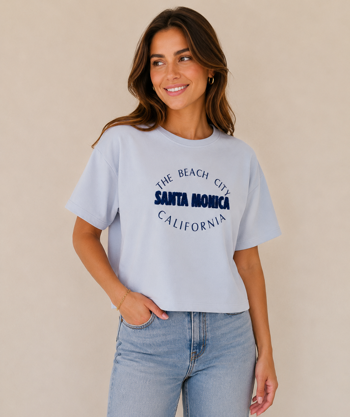 HOFTRENDS Dames T-Shirt Santa Monica Lichtblauw 
