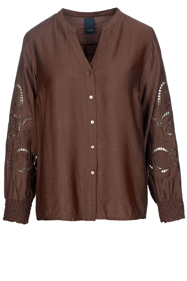 ONE TWO LUXZUZ Dames Blouse Bruin