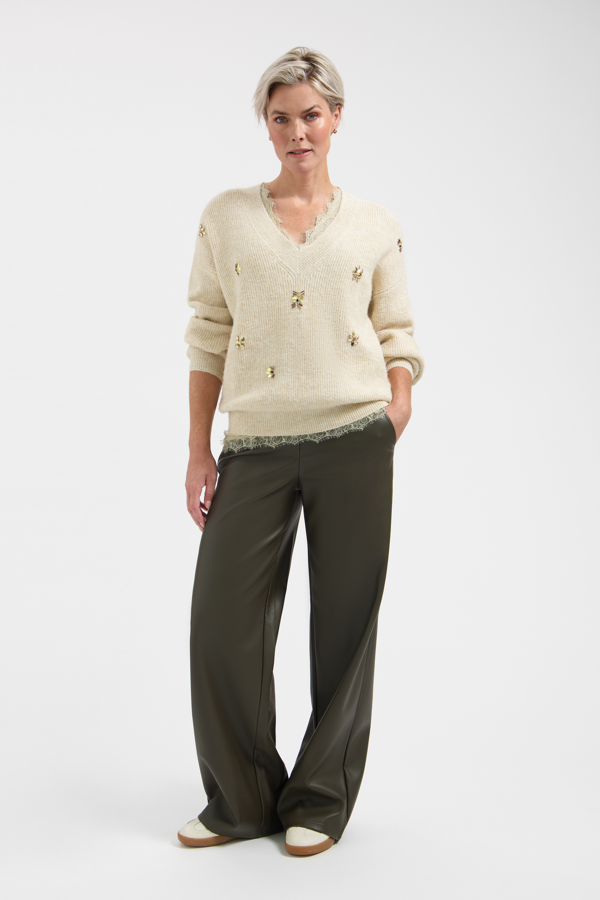 LADY DAY Trui Amira Light Pepper Melange - Afbeelding 3