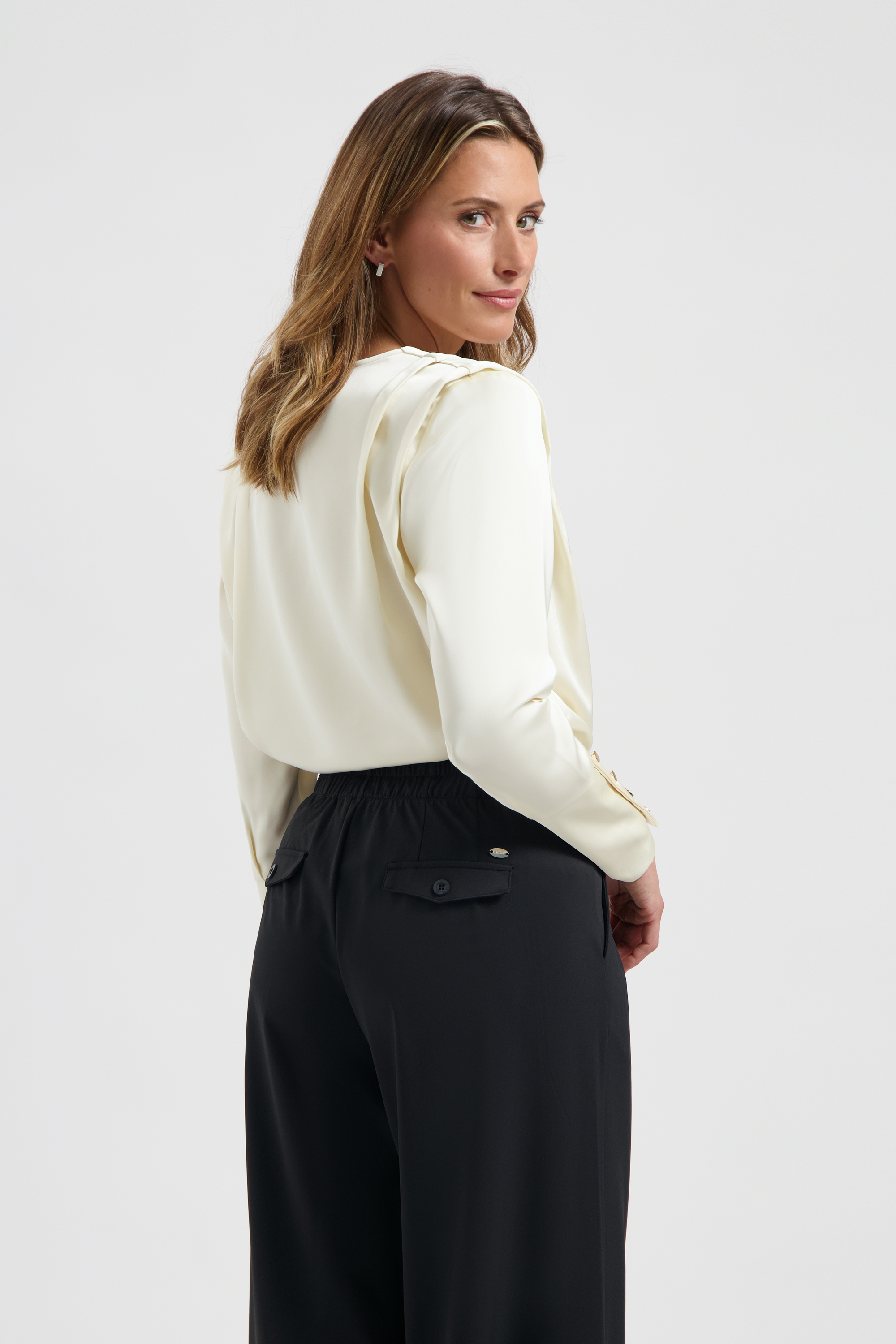 LADY DAY Dames Blouse Sheri Wool White  - Afbeelding 2