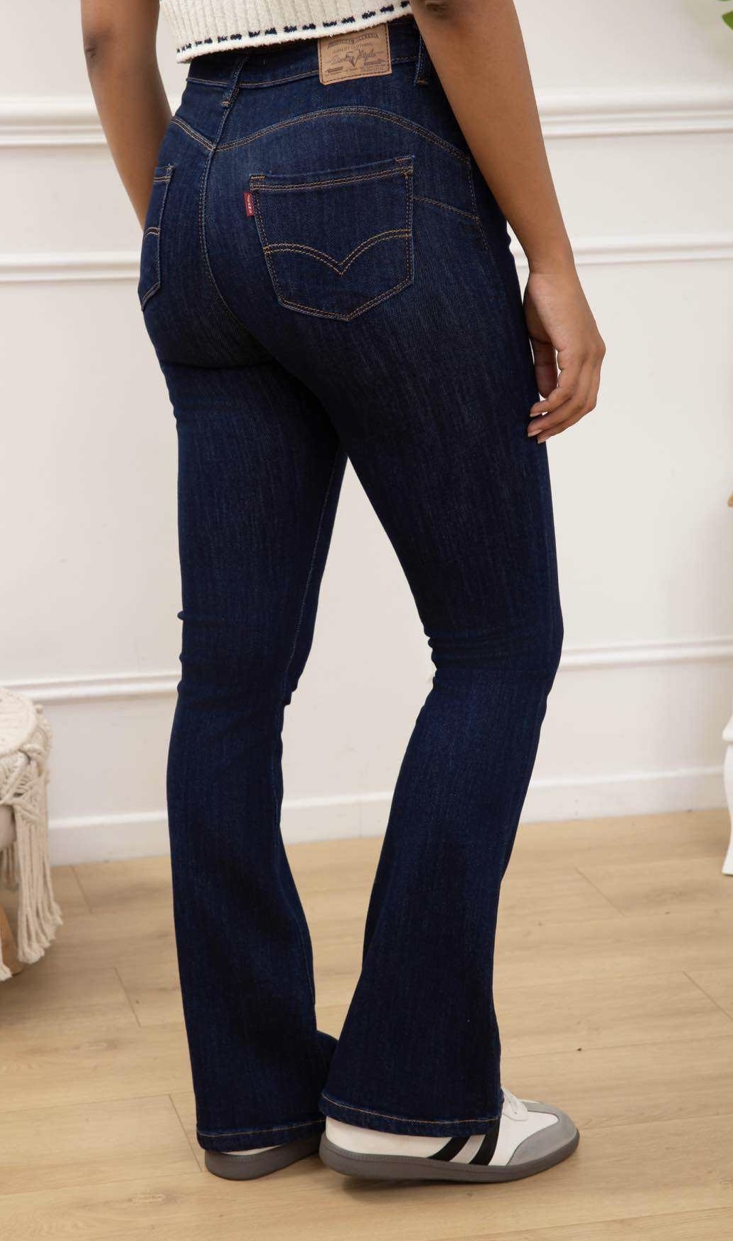 FOLYROSE Dames Spijkerbroek Flared Dark Denim  - Afbeelding 2