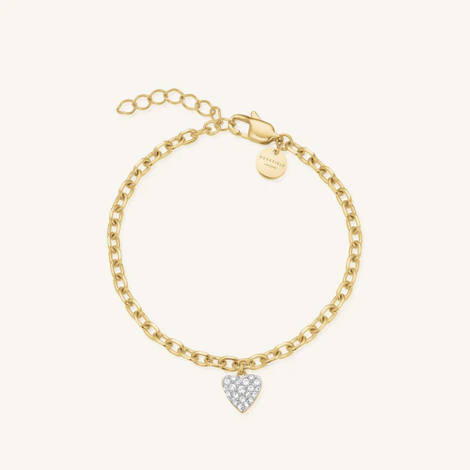 ROSEFIELD Armband Chunky Heart Gold - Afbeelding 2