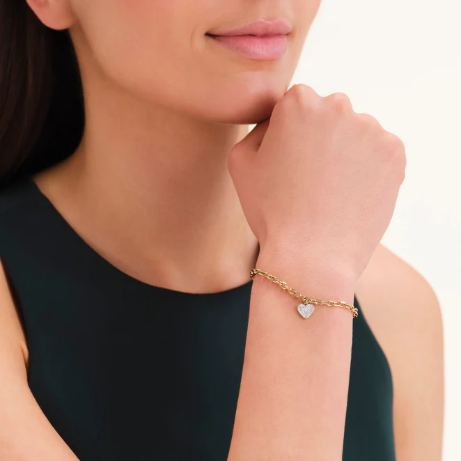 ROSEFIELD Armband Chunky Heart Gold - Afbeelding 3