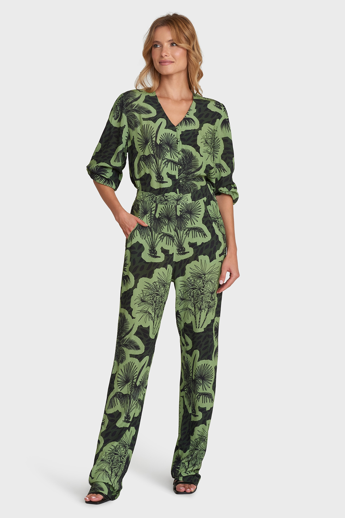 MAICAZZ Blouse Jiken Palms Green  - Afbeelding 3