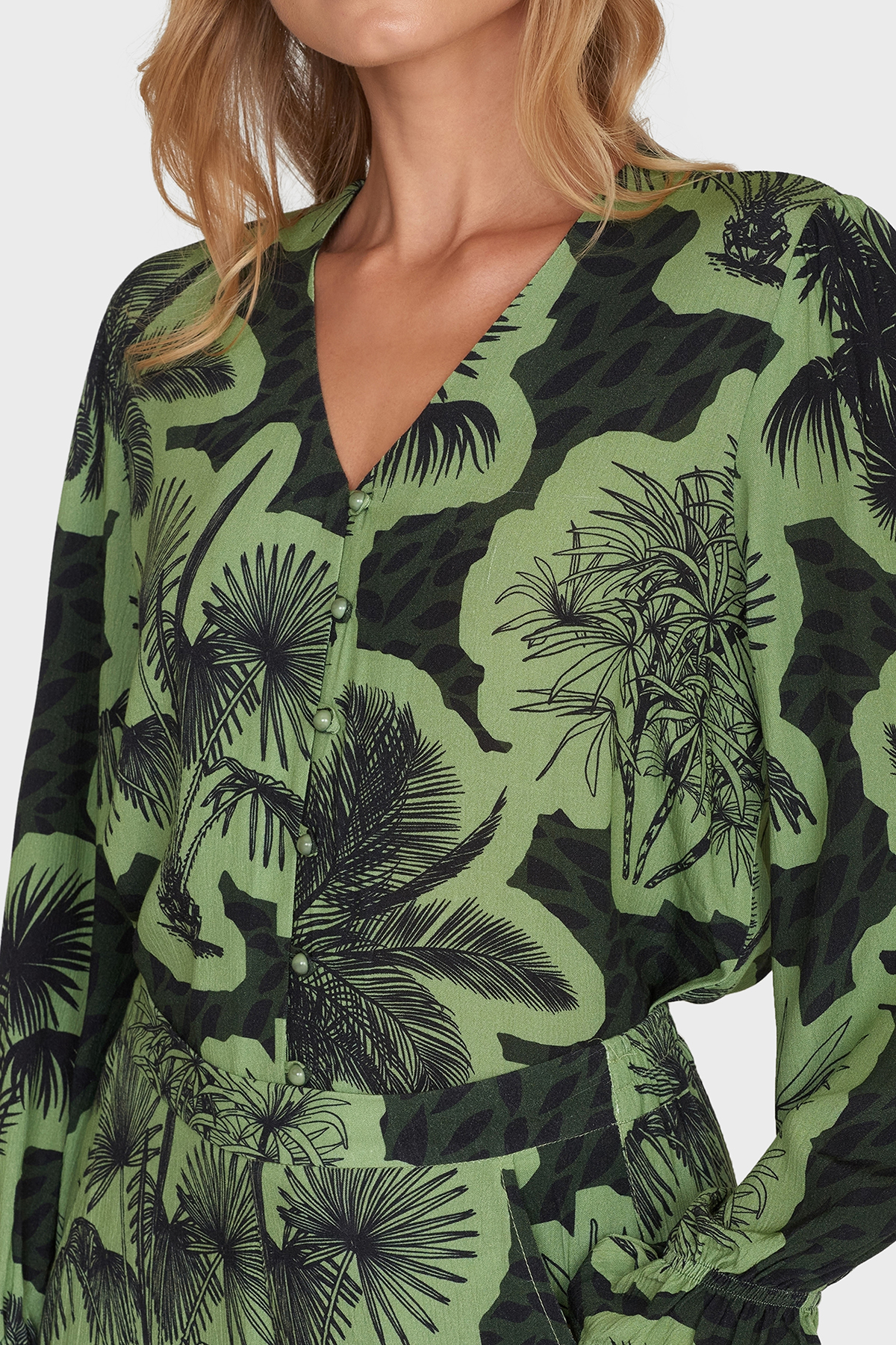 MAICAZZ Blouse Jiken Palms Green  - Afbeelding 2