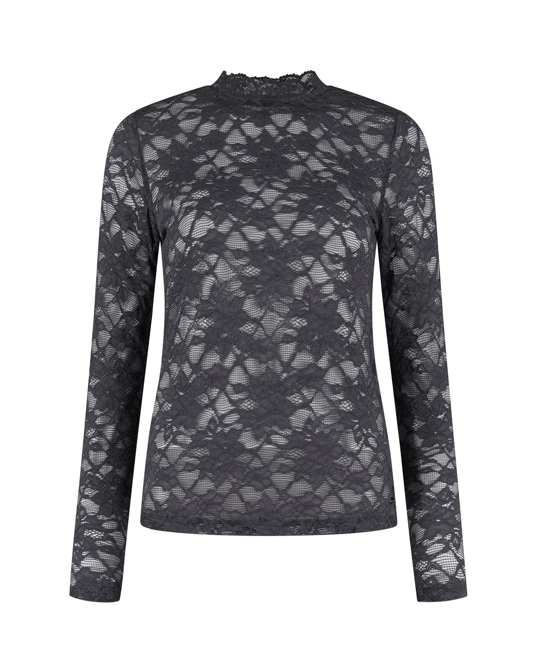 LADY DAY Dames Top Kant Joshua Smokey Grijs
