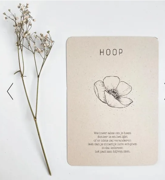 HOPE & JOY Kaartenset Hoop-Vreugde-Intentie Met Houten Houder - Afbeelding 4