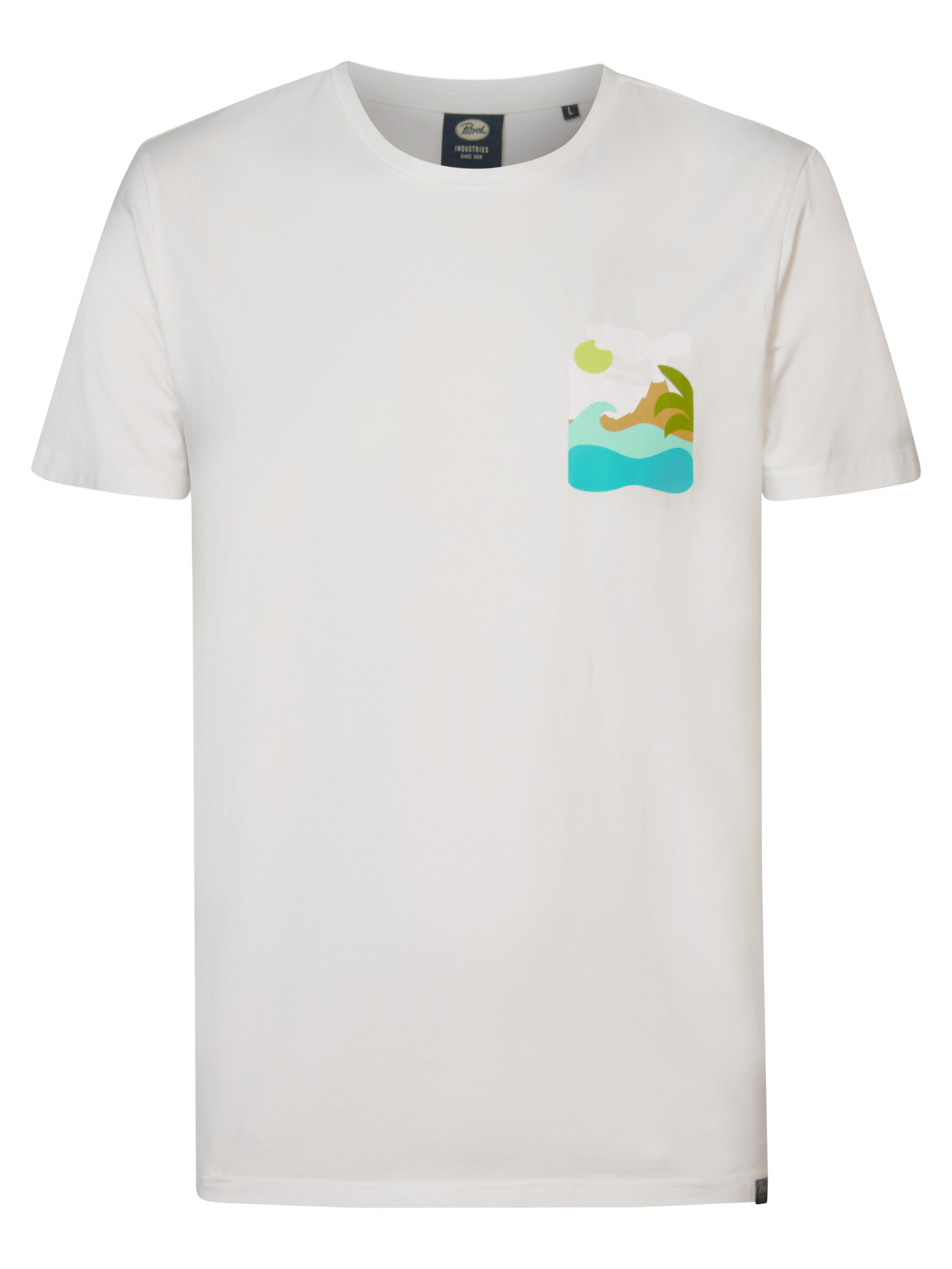 PETROL T-Shirt Backprint Beach Wit 
