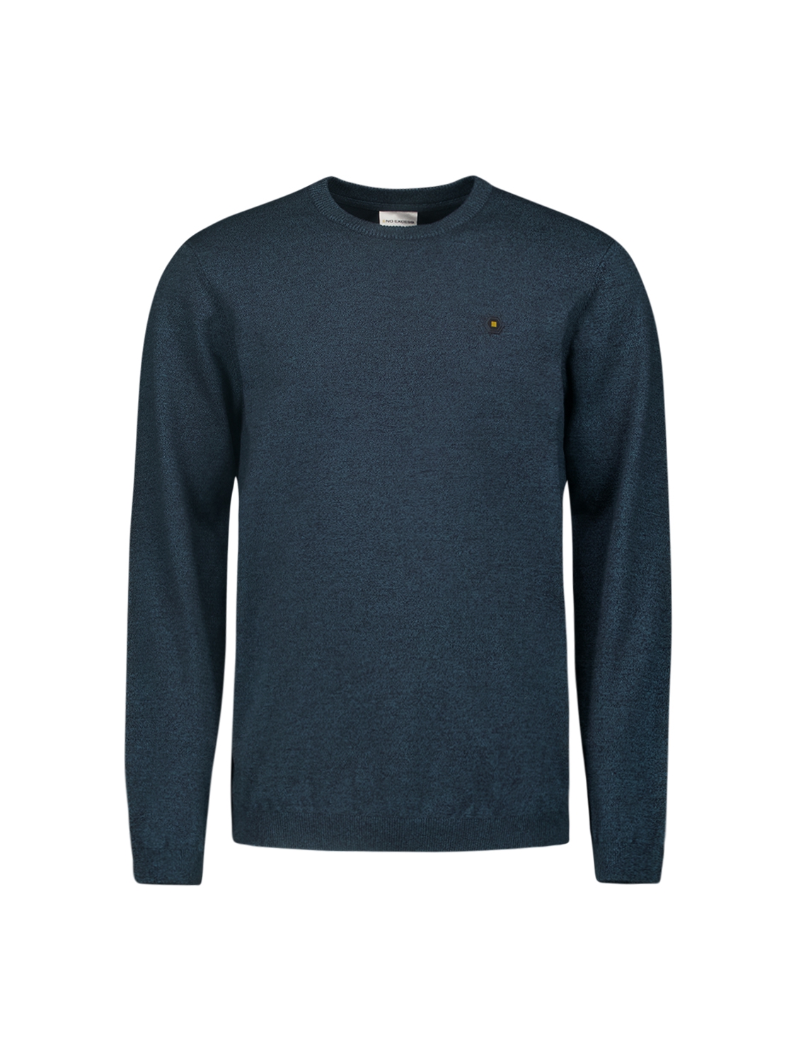 NO EXCESS Heren Trui Tweekleurig Timeless Basic Blauw 