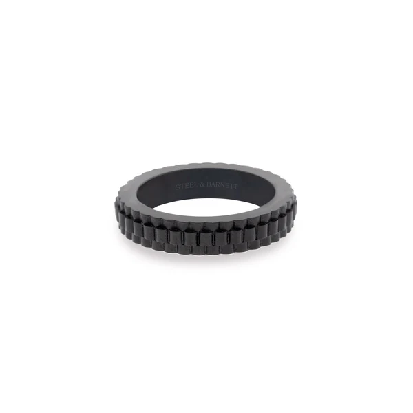 STEEL&BARNETT Herenring Nova Minimal Zwart 