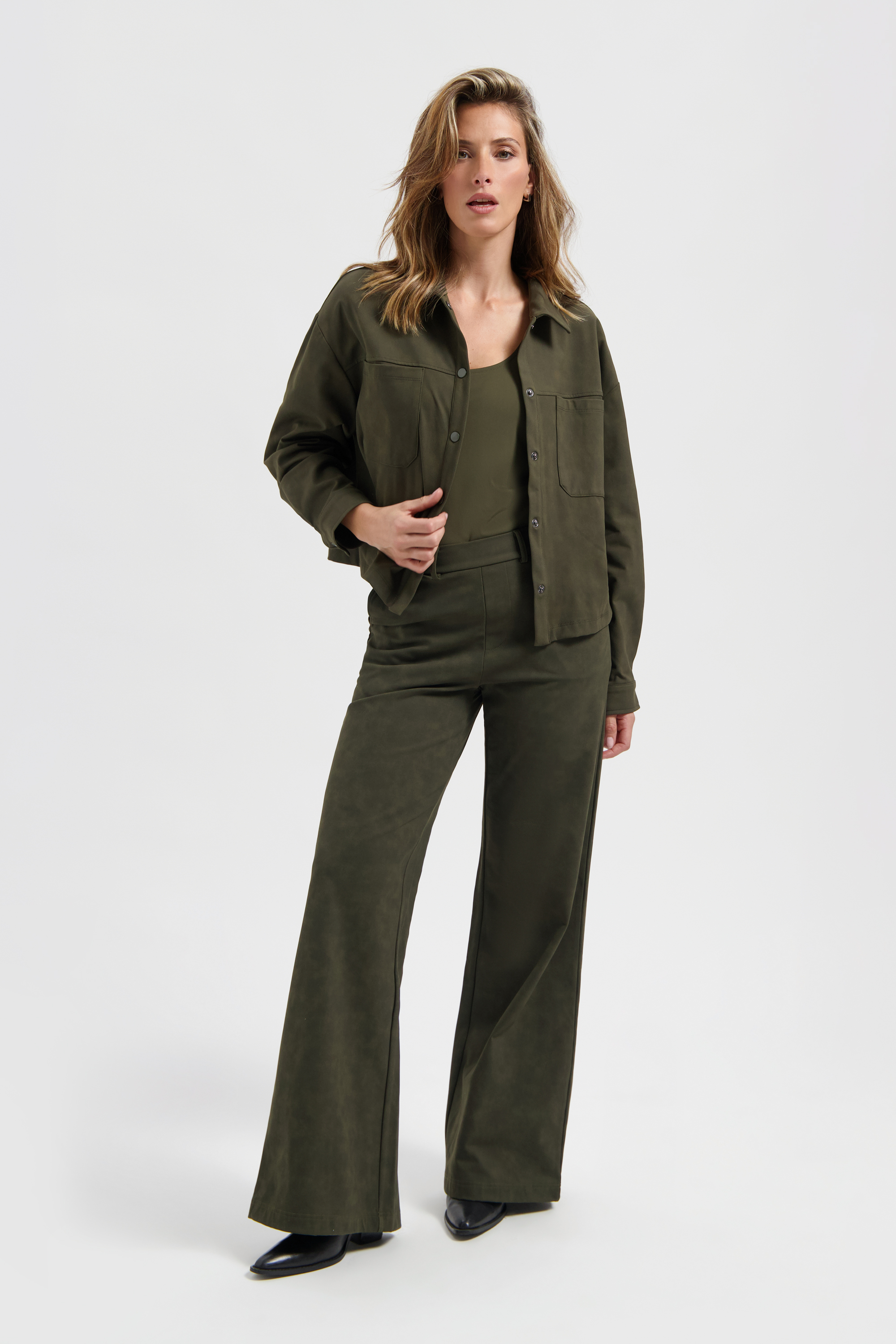 LADY DAY Dames Broek Phoenix Brushed Dark Olive  - Afbeelding 3